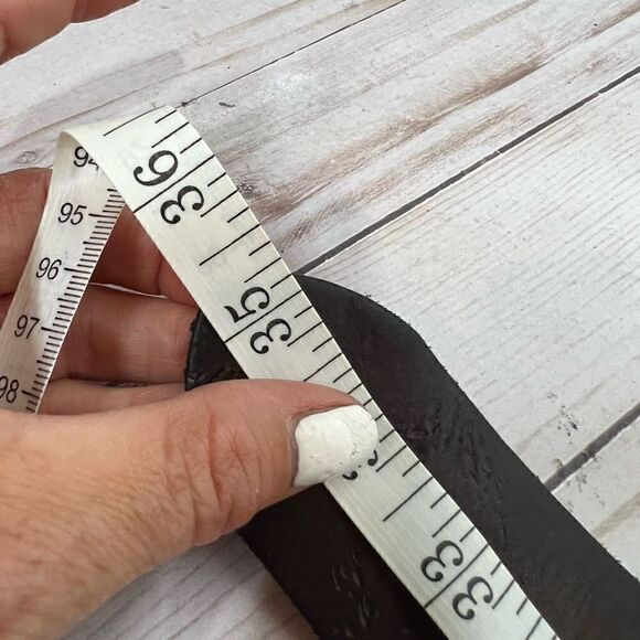 GAP Brown Leather Braided Belt Large Brass Round Buckle - Picture 9 of 9